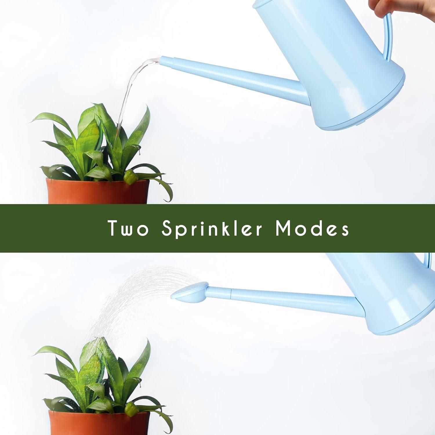 imageXXXFLOWER 12 Gallon Small Indoor Plant Watering Can 2L Long Spout Removable Nozzle Flower Watering Pot for Office House Indoor GardenPink67 ozBlue2L