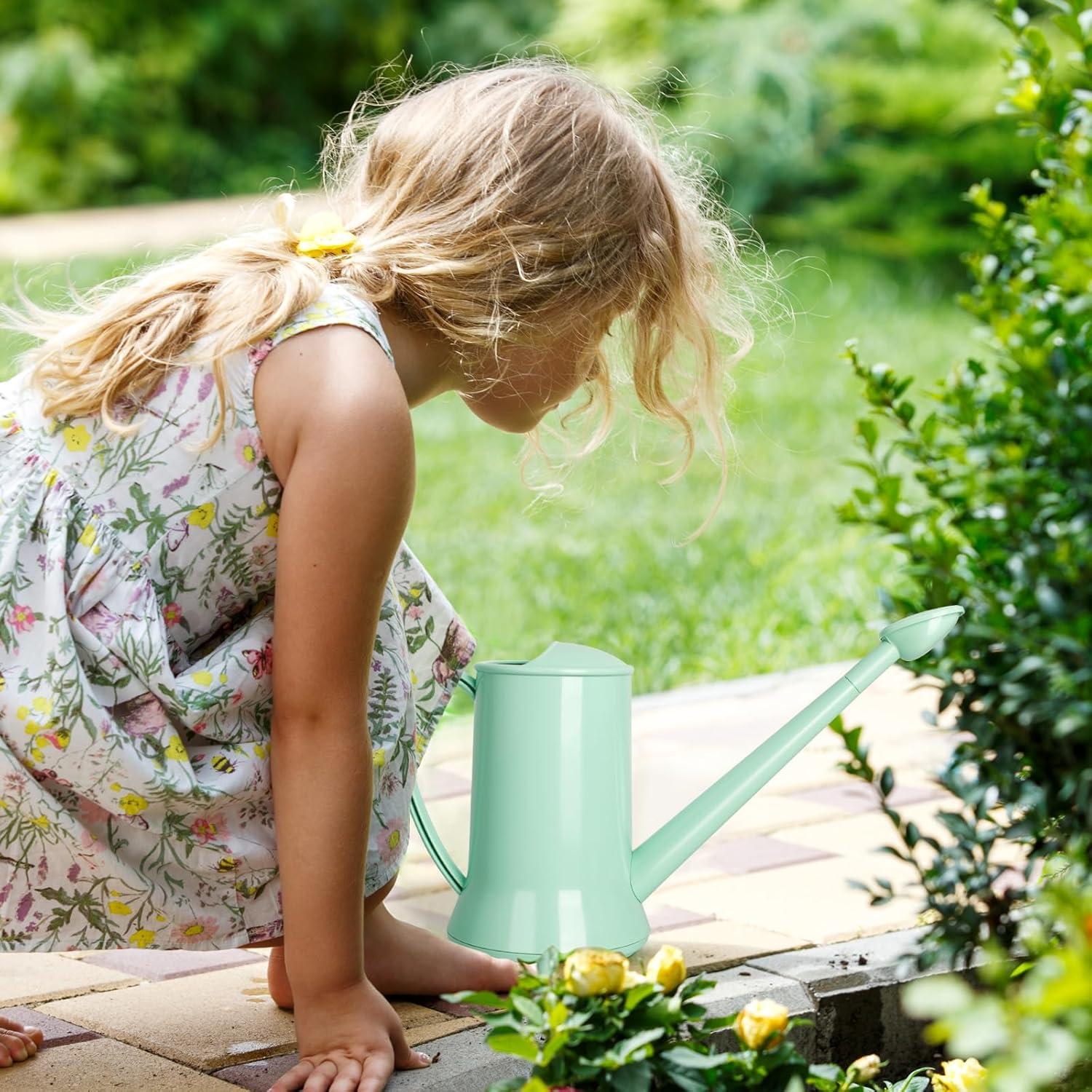 imageXXXFLOWER 12 Gallon Small Indoor Plant Watering Can 2L Long Spout Removable Nozzle Flower Watering Pot for Office House Indoor GardenPink67 ozGreen2L