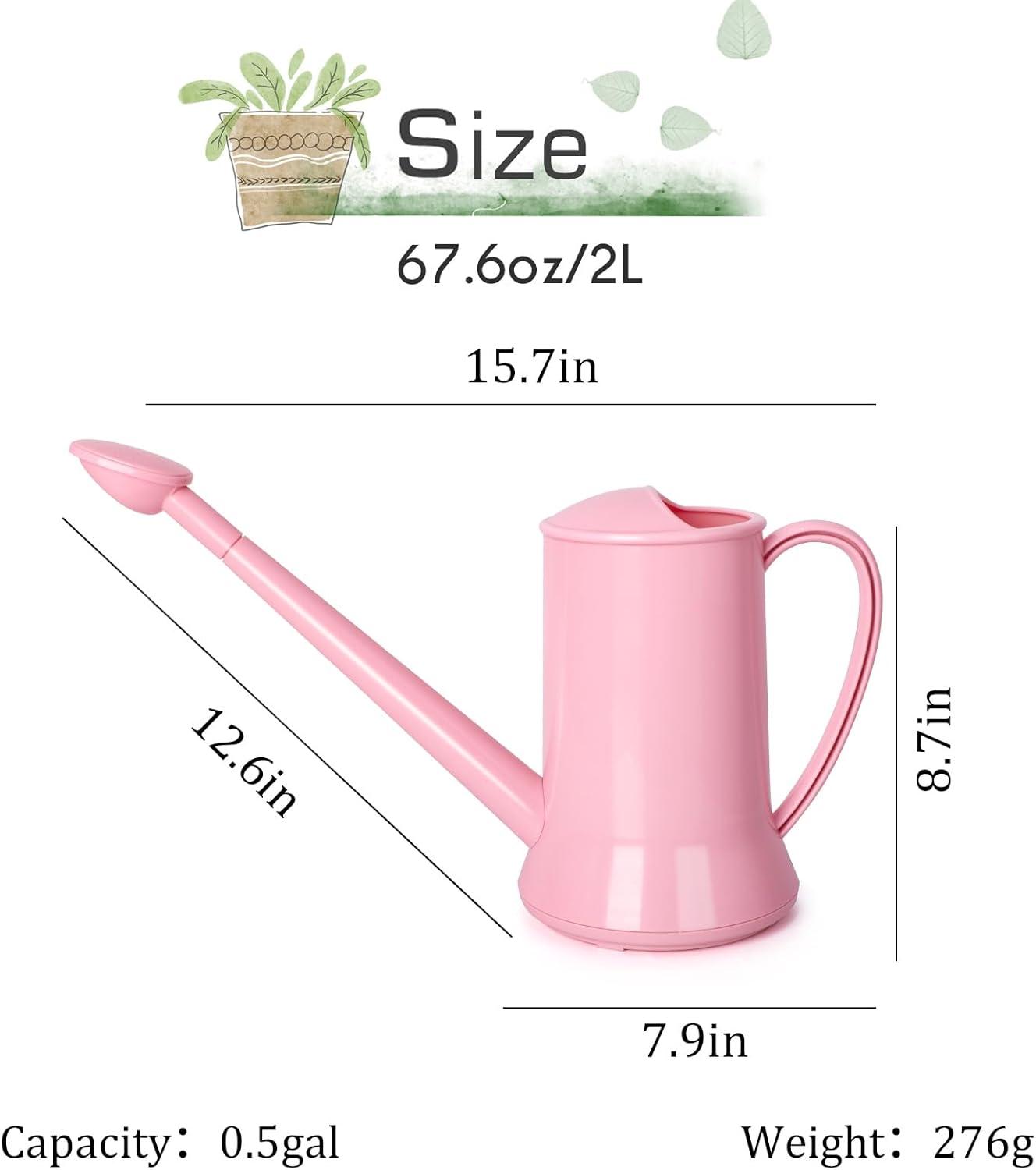 imageXXXFLOWER 12 Gallon Small Indoor Plant Watering Can 2L Long Spout Removable Nozzle Flower Watering Pot for Office House Indoor GardenPink67 ozPink2L