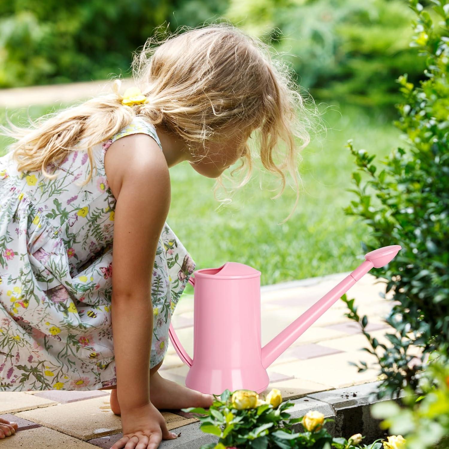 imageXXXFLOWER 12 Gallon Small Indoor Plant Watering Can 2L Long Spout Removable Nozzle Flower Watering Pot for Office House Indoor GardenPink67 ozPink2L