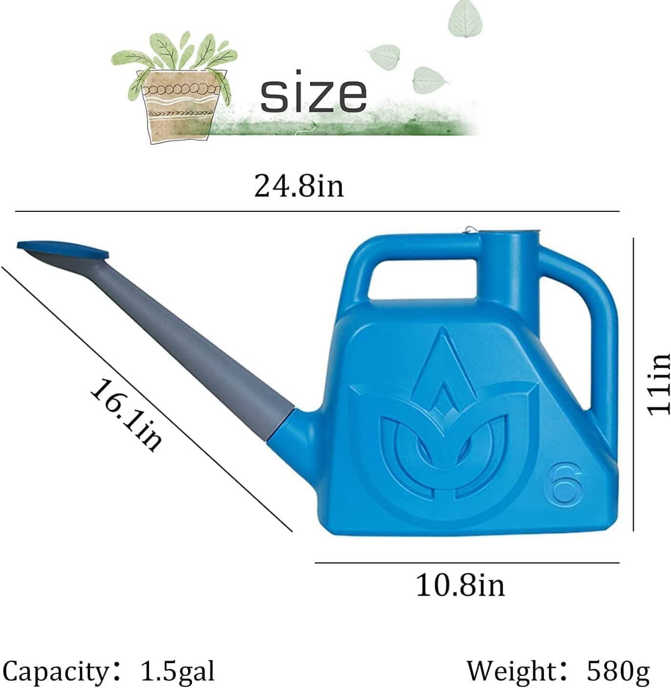 imageXXXFLOWER 15 Gallon Green Watering Can Outdoor Garden Flower Plant Lightweight 6 L Water Cans with Detachable Nozzle Watering Pot for Office House GardenBlue