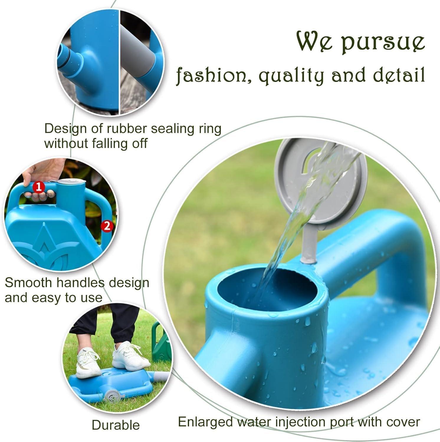 imageXXXFLOWER 15 Gallon Green Watering Can Outdoor Garden Flower Plant Lightweight 6 L Water Cans with Detachable Nozzle Watering Pot for Office House GardenBlue