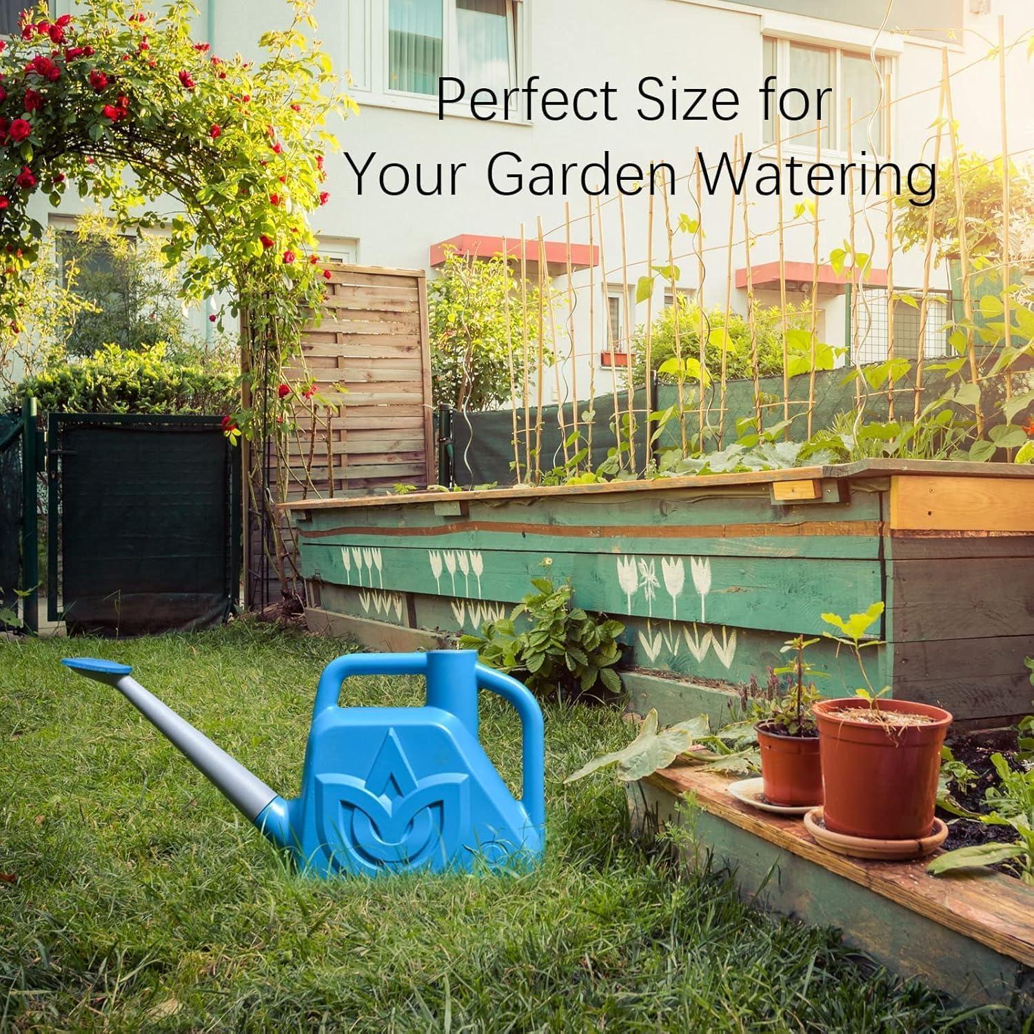 imageXXXFLOWER 15 Gallon Green Watering Can Outdoor Garden Flower Plant Lightweight 6 L Water Cans with Detachable Nozzle Watering Pot for Office House GardenBlue