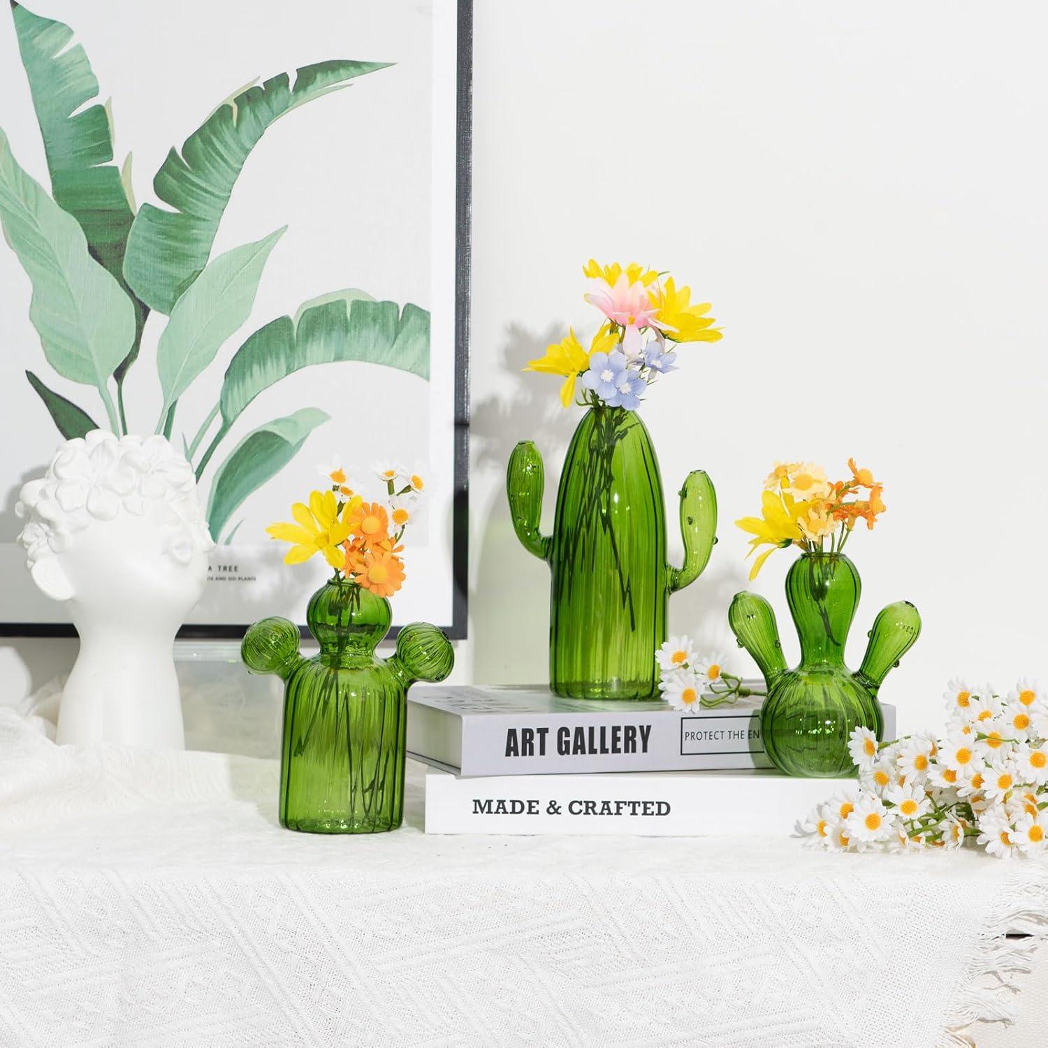 imageXXXFLOWER Cactus Plant Propagation Station Terrarium Jars for Plant Cuttings Air Plant Holders Unique Glass Flower Vase for Hydroponics Plants for Plant Lovers Home Garden Decor3PCS