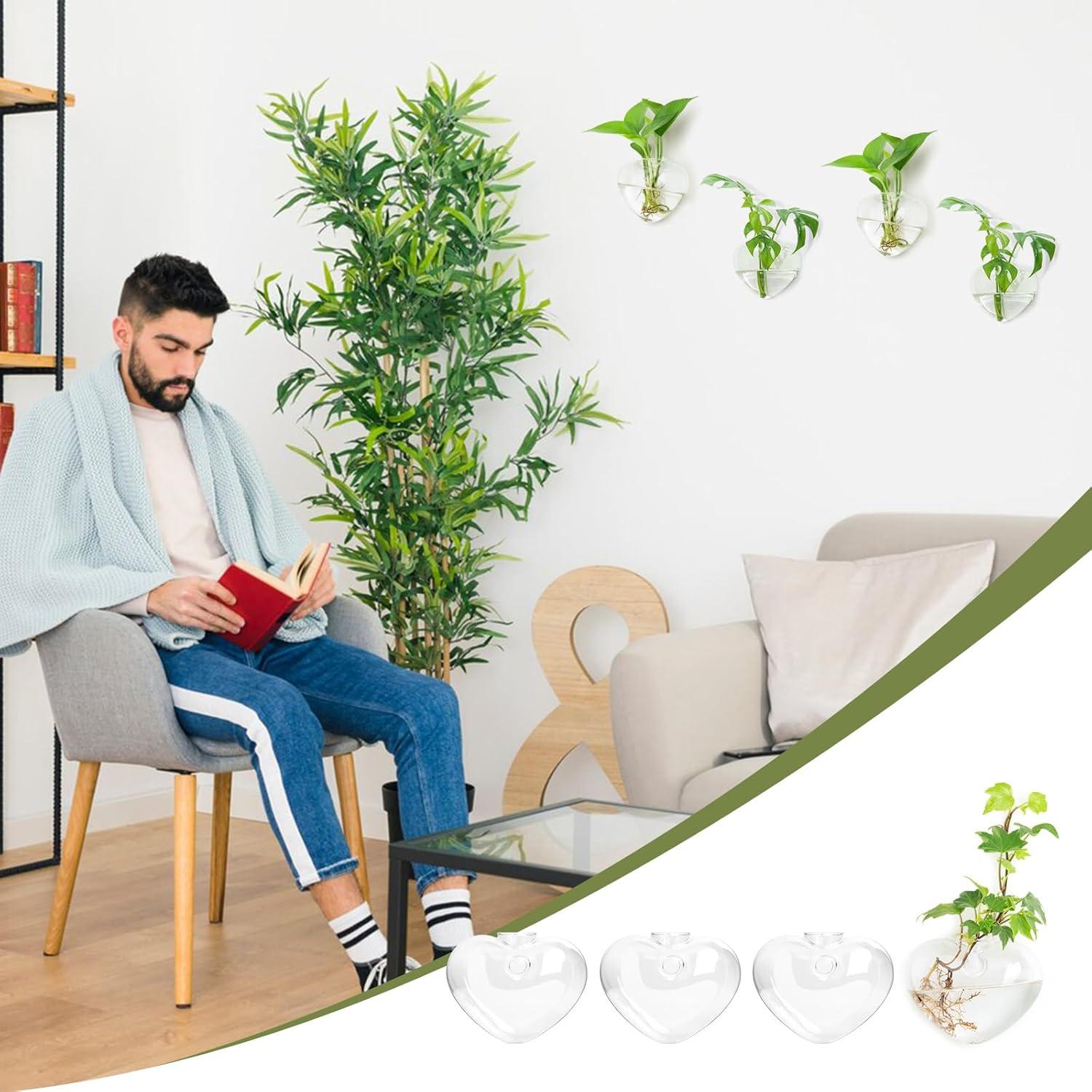 imageXXXFLOWER Plant Terrarium Wooden Stand Hydroponic Planter Bulb Glass Metal Swivel Holder Retro Air Plants Water Plants for Home Office DecorationGifts for Plant Lover Wife Mom 2 Love Bulb Vase4 Love Wall Hanging