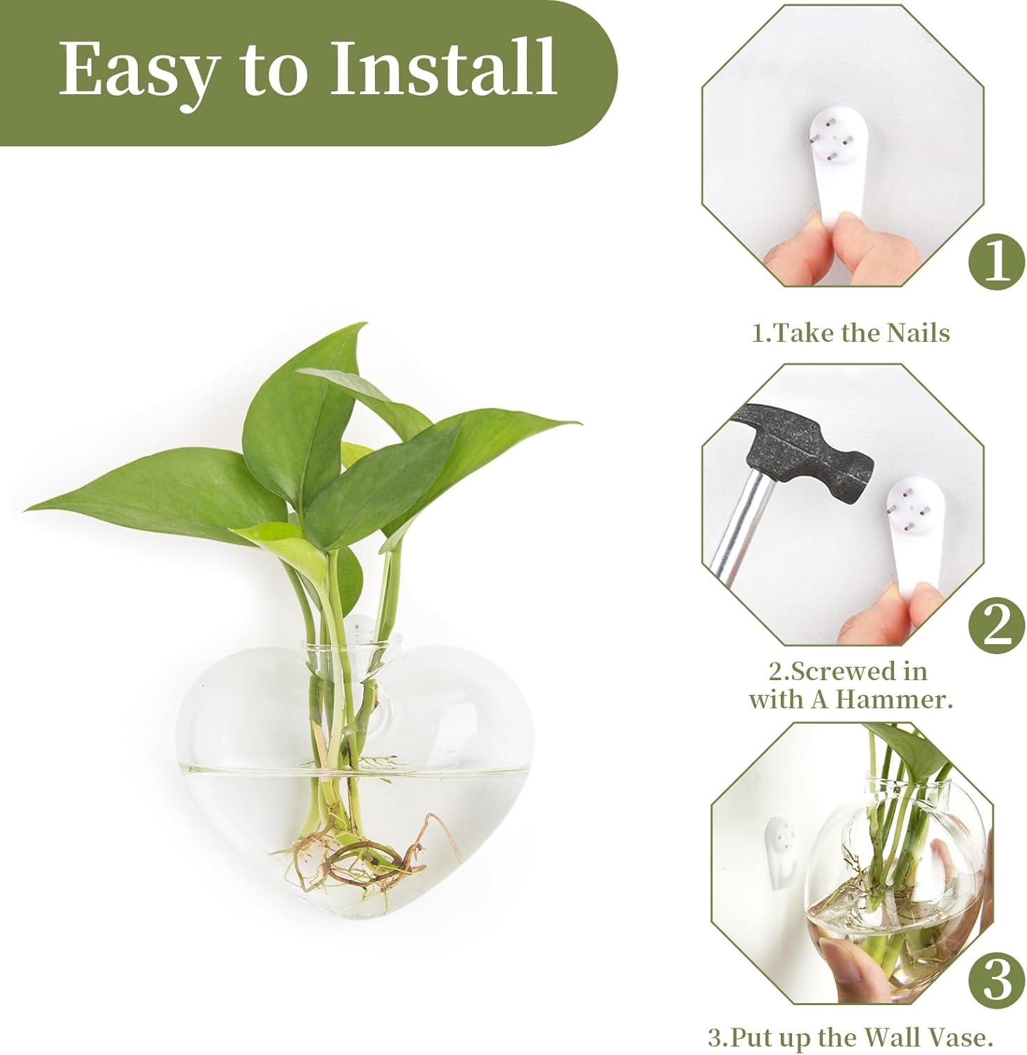 imageXXXFLOWER Plant Terrarium Wooden Stand Hydroponic Planter Bulb Glass Metal Swivel Holder Retro Air Plants Water Plants for Home Office DecorationGifts for Plant Lover Wife Mom 2 Love Bulb Vase4 Love Wall Hanging