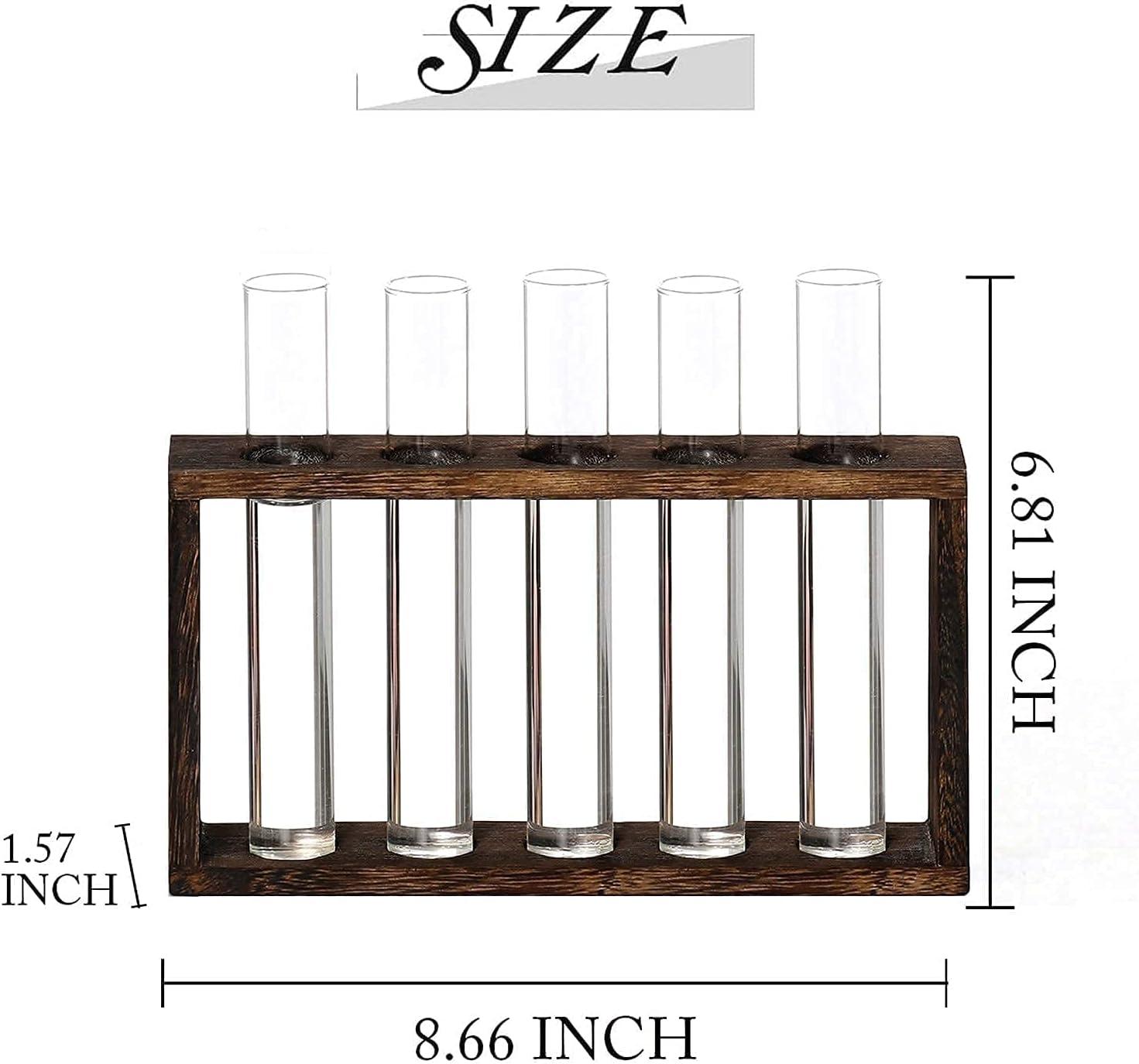 imageXXXFLOWER Plant Terrarium with Wooden Stand Air Planter Bulb Glass Vase Metal Swivel Holder Retro Tabletop for Hydroponics Home Garden Office Decoration