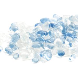 XXXFLOWER Glass Beads for Vase Filler 0.12-0.24 Inch Blue White Glass Rocks for Vases Decorative Glass Gems Stones for Crafts and Aquariums Colorful Glass Marbles and Pebbles for DIY Projects(Blue White)