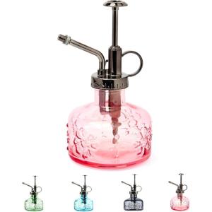 XXXFLOWER Glass Plant Mister Spray Bottle for Indoor Plant Spritzer Succulent Watering Bottle(Pink)