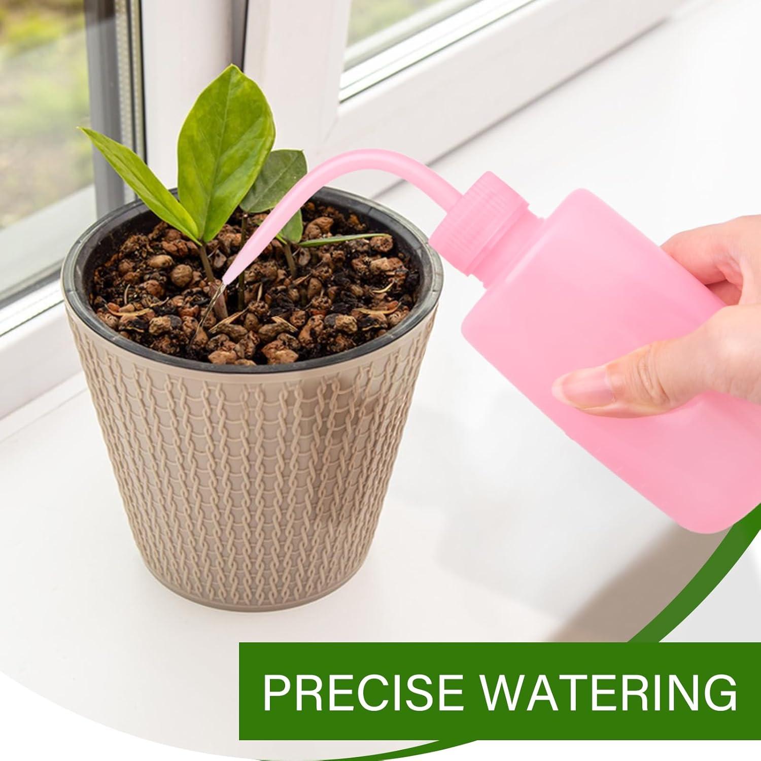 imageXXXFLOWER 2Pcs Watering CanSmall Squeeze Bottles for LiquidsSucculent Watering Bottle with Bend Mouth250 ML Water Spray Bottle for Plants FlowersPink
