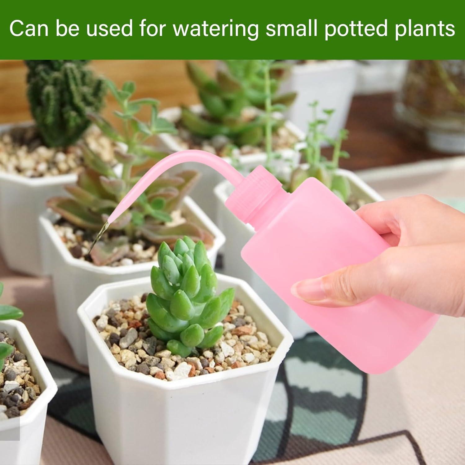 imageXXXFLOWER 2Pcs Watering CanSmall Squeeze Bottles for LiquidsSucculent Watering Bottle with Bend Mouth250 ML Water Spray Bottle for Plants FlowersPink
