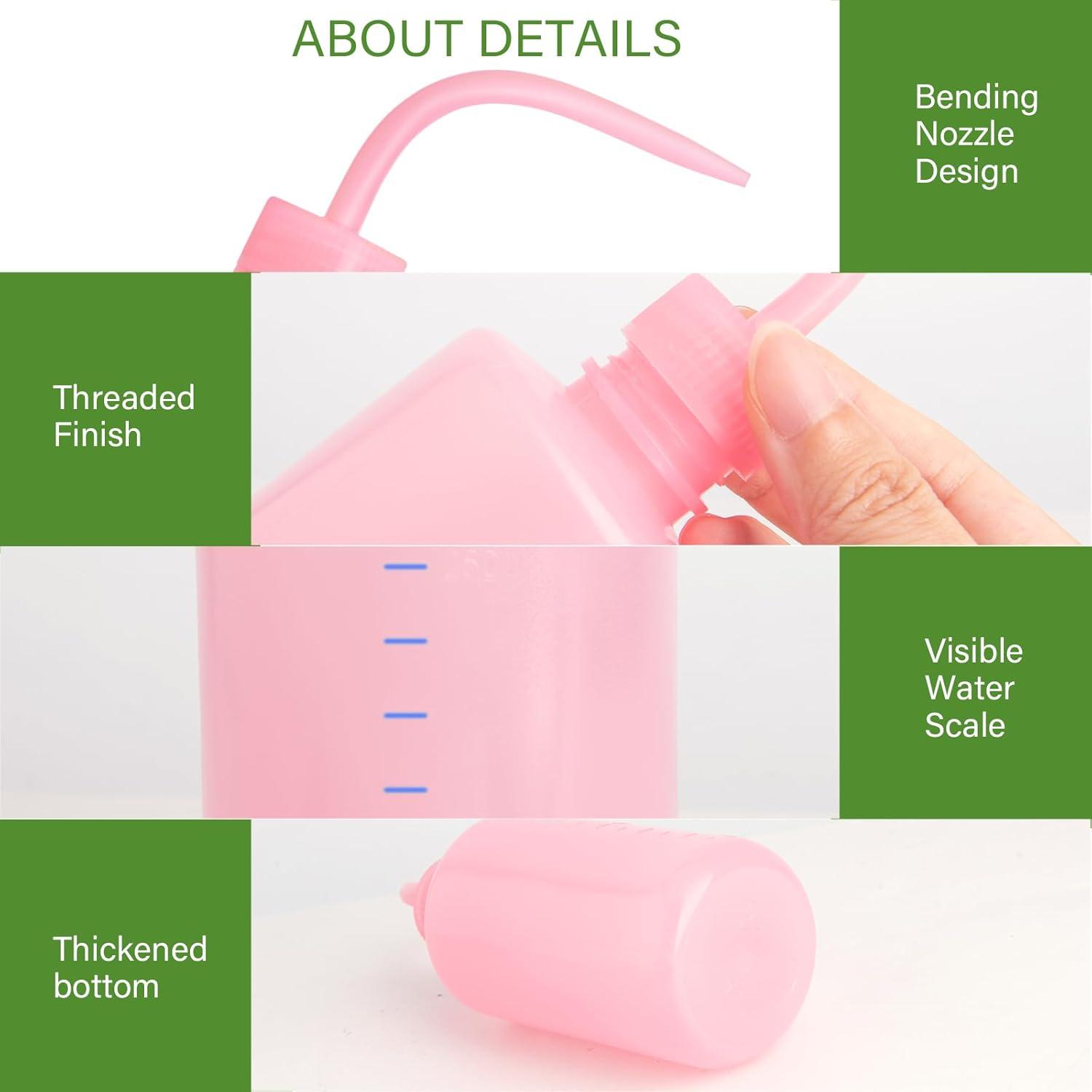 imageXXXFLOWER 2Pcs Watering CanSmall Squeeze Bottles for LiquidsSucculent Watering Bottle with Bend Mouth250 ML Water Spray Bottle for Plants FlowersPink