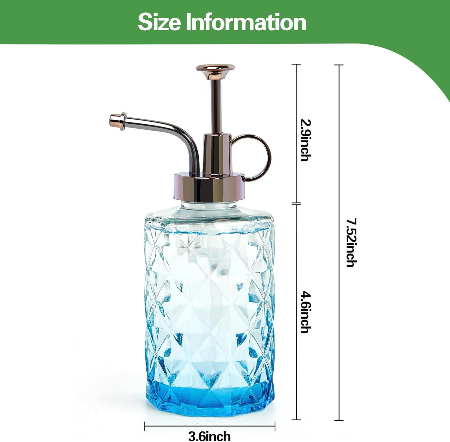 imageXXXFLOWER Upgraded Glass Plant Mister Spray Bottle 033L1115oz Decorative Spritzer Watering for Indoor House Plant Spritzer Succulent Watering BottleLightblue