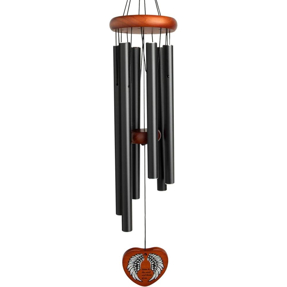 imageXXXFLOWER Large Aluminium Wind ChimesMemorial Wind Chime with 6 Tuned Tubes ampamp HeartShaped PendantElegant Chime for Garden Patio Balcony House Decoration and Gift37 Inches