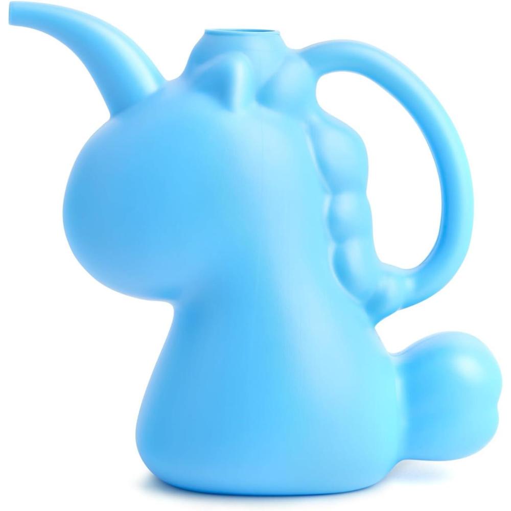 imageXXXFLOWER Unicorns Indoor Watering Can 1 L Cute Animal Water Cans Novelty Unicorns Shape Watering Pot for Office House Indoor GardenWhiteBlue