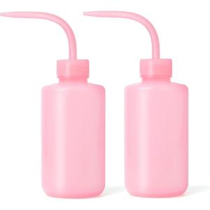 XXXFLOWER 2Pcs Watering Can,Small Squeeze Bottles for Liquids,Succulent Watering Bottle with Bend Mouth,250 ML Water Spray Bottle for Plants Flowers(Pink)