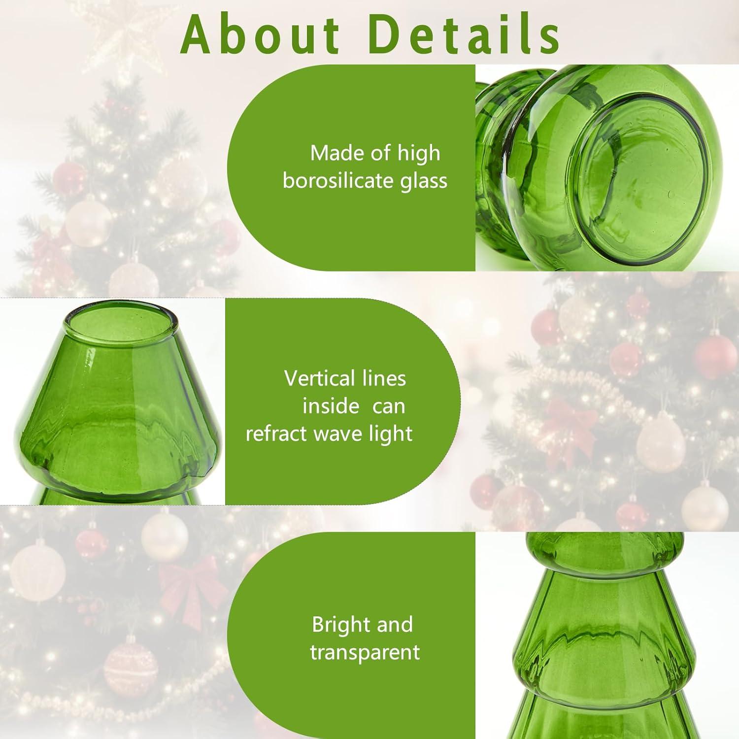 image:imageXXXFLOWER 3Pcs TreeShaped Glass Planter Christmas Tree Decorations for Tabletop Hydroponics Home Office Garden Green Propagation Station Vase for Flowers Gifts for Plant LoversPlant NOT Included3 Green Tree