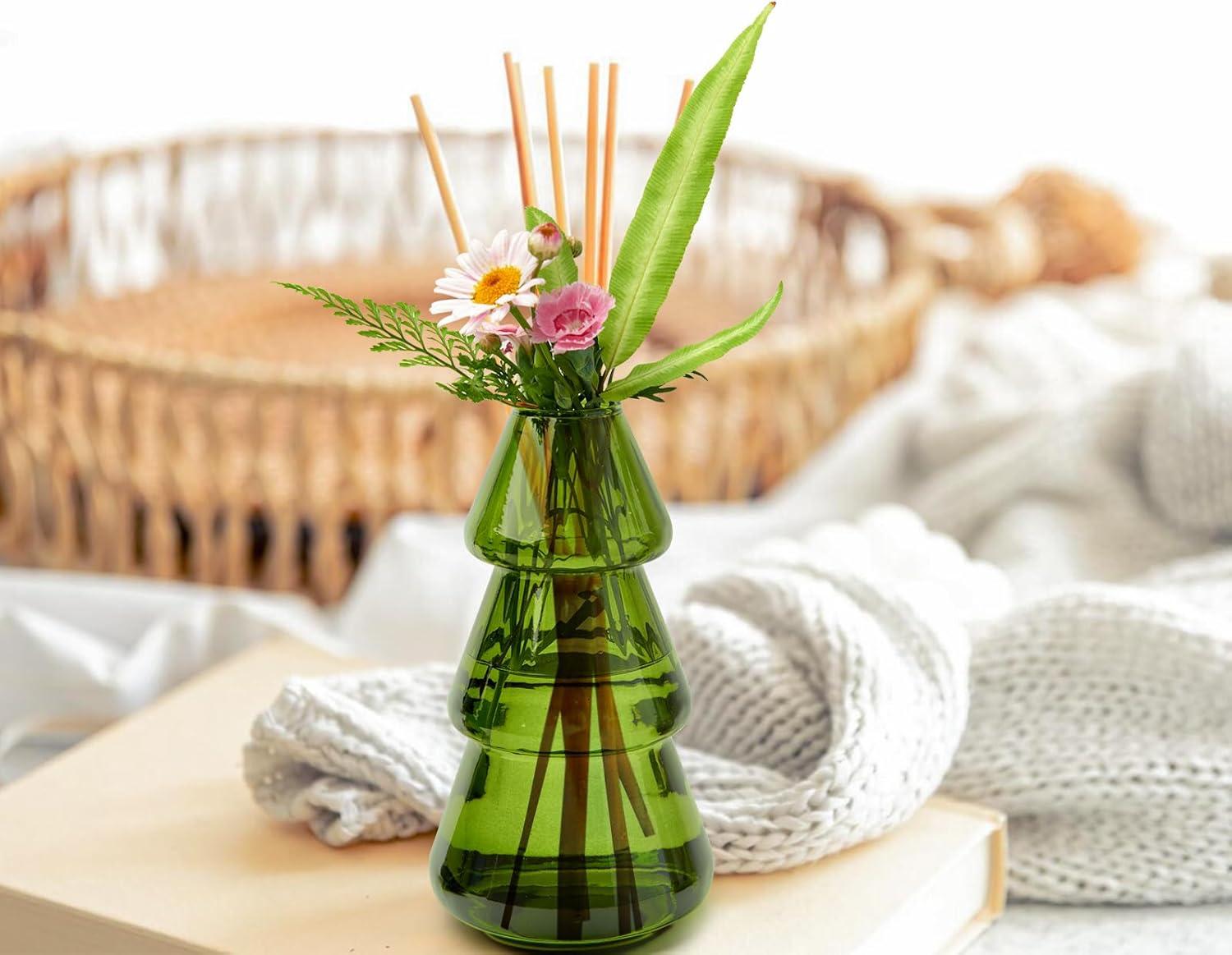 image:imageXXXFLOWER 3Pcs TreeShaped Glass Planter Christmas Tree Decorations for Tabletop Hydroponics Home Office Garden Green Propagation Station Vase for Flowers Gifts for Plant LoversPlant NOT Included3 Green Tree