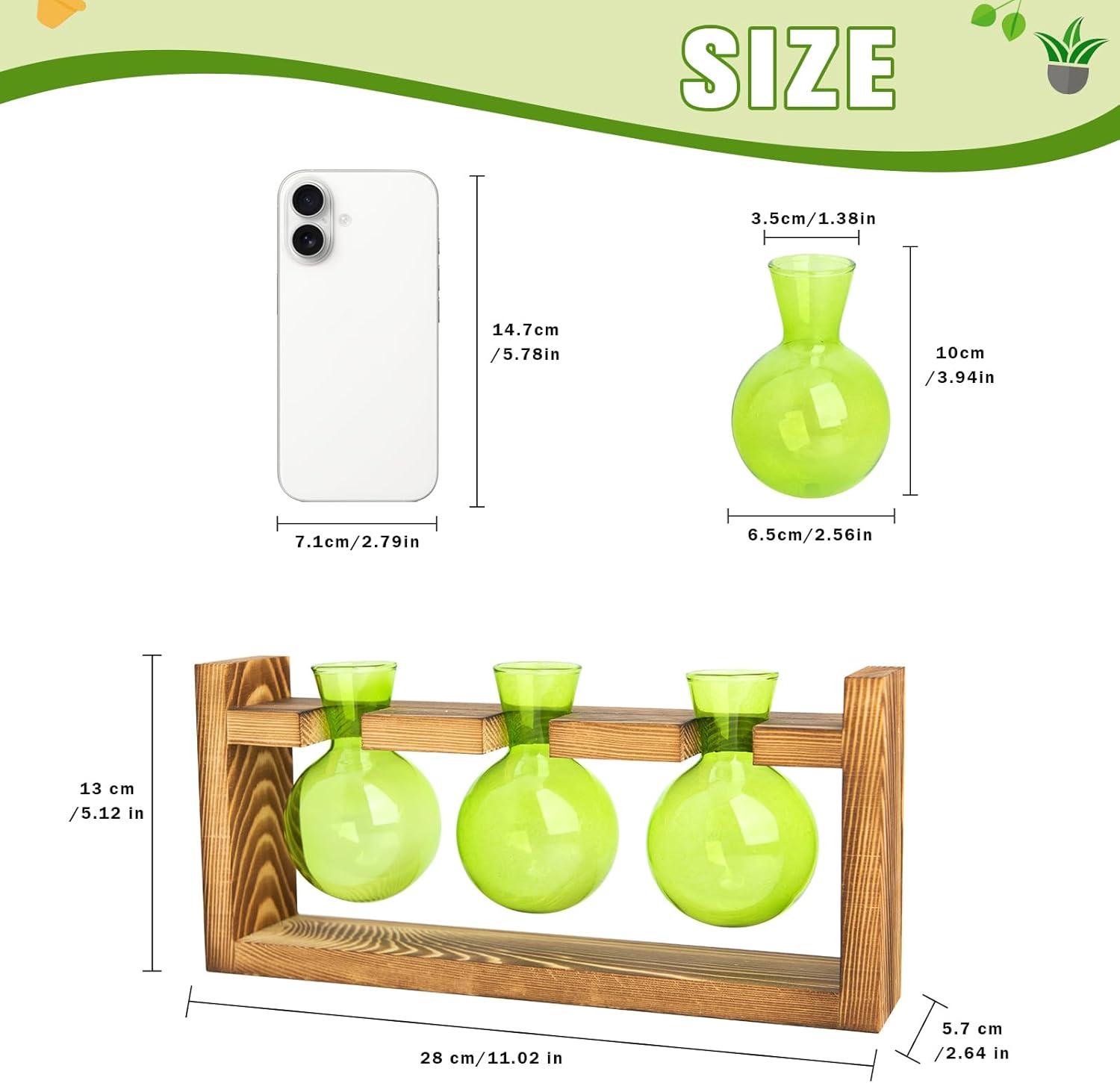 image:imageXXXFLOWER Glass Plant Terrarium Propagation Station Gifts for Mom Plant Lovers Wife Daughter 3 Bulb Glass Vase Plant Terrarium Tabletop for Hydroponics Home Office Indoor Decor PinkGreen